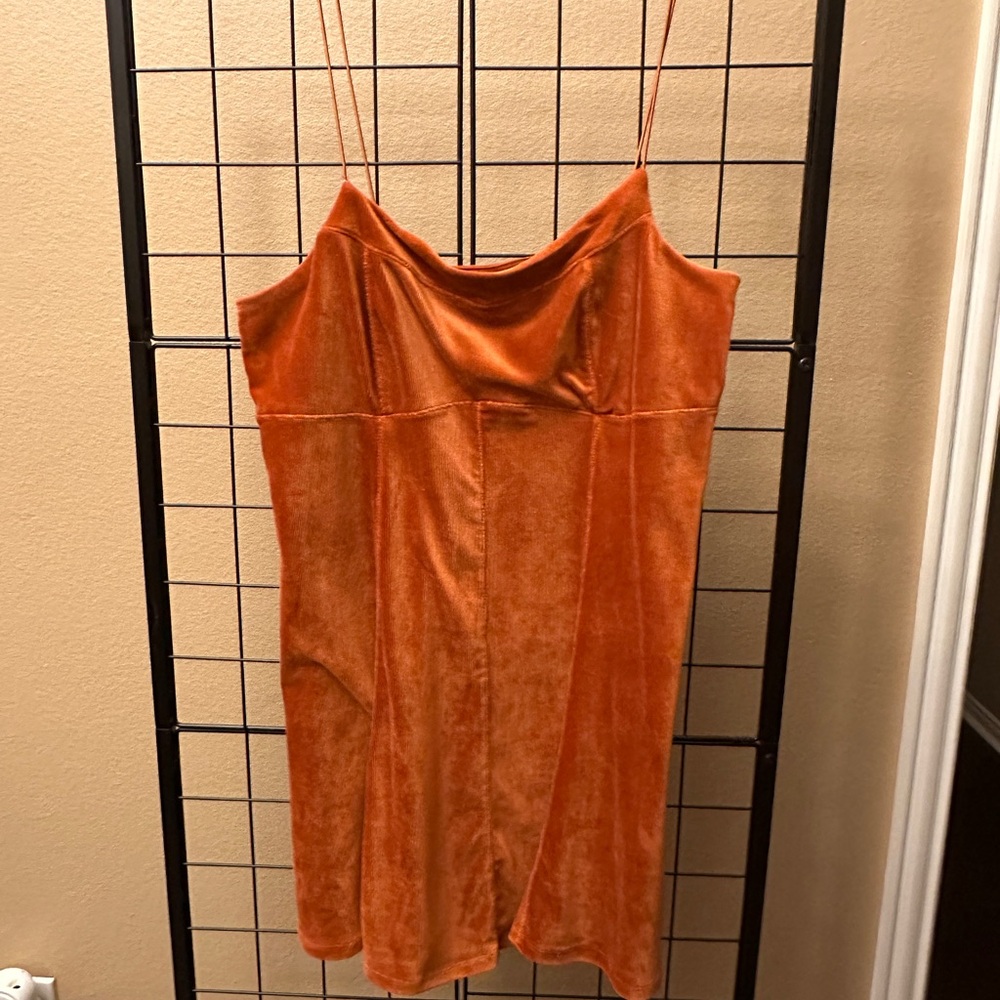 Wild Fable | Orange Velvet Dress